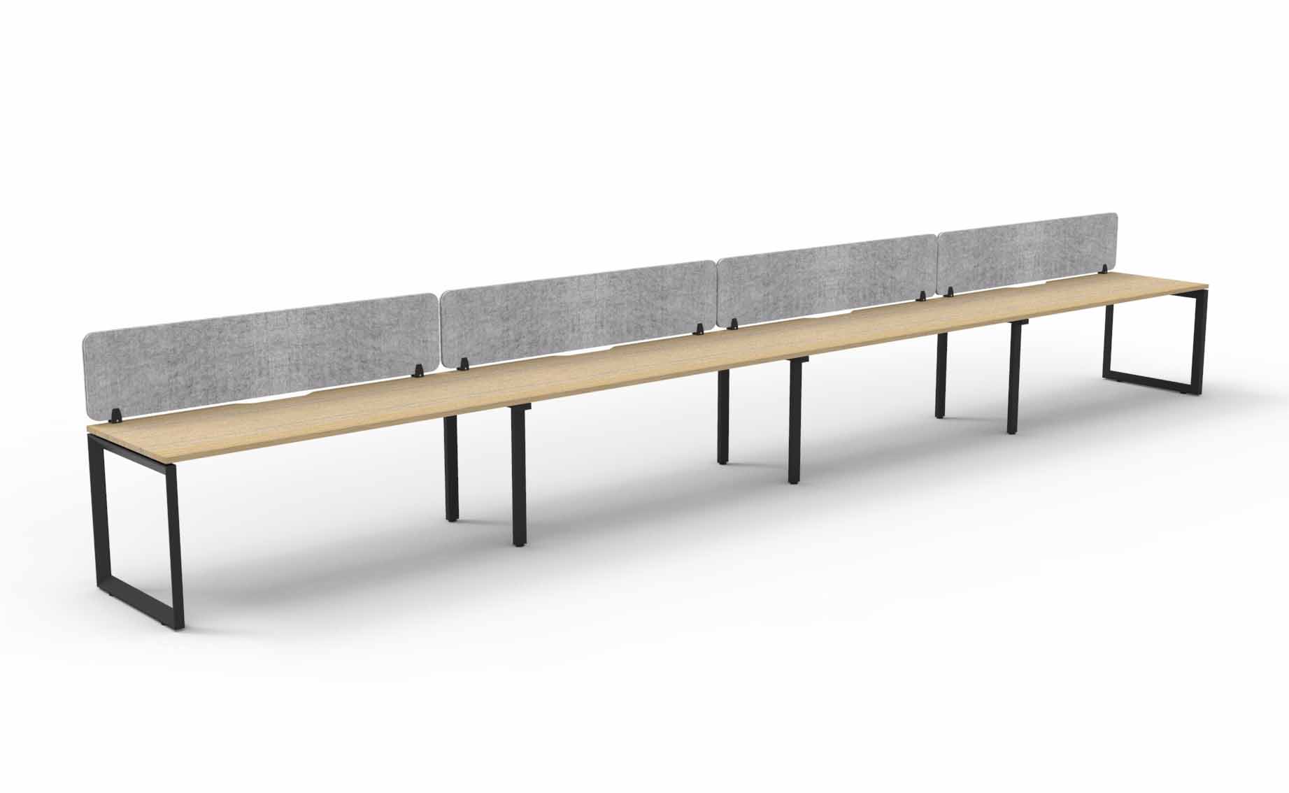 Loop 4 Person Single Sided Workstation - with Eco Screen